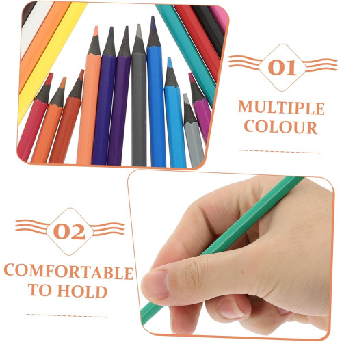 24pcs Pre-sharpened Colored Pencils Set for Kids Bright Colors Bulk Pencils Easy Erasing 2