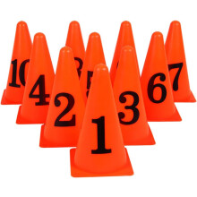 10 Pcs Number Cones Football Training Obstacle Sign Barrel Marker Cones