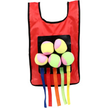 1Set Sticky Ball Vest with Balls and Tails Outdoor Fun Sticky Vest for Ball Games for Playtime Activities