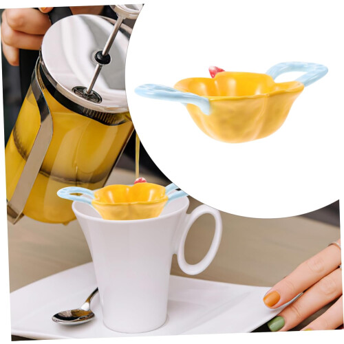 Ceramic Flower Shape Mug Novelty Tea Infuser Bone China Tea Cup 1
