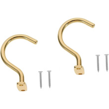 2 Sets Pool Table Snooker Cue Hooks Chrome Snooker Rest Hooks Mounting Screws for Billiards Rack Hook
