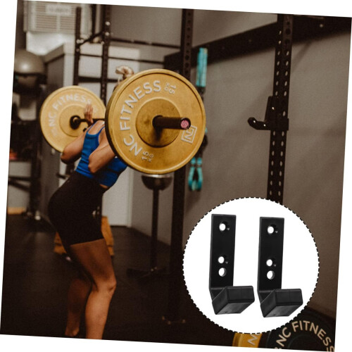 Rack Mounted Barbell Storage Wall Barbell Holder J Hooks for Easy Install 2