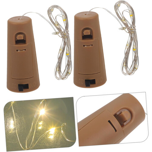Wine Bottle Led String Light Cordless Lamp 6 Pcs Plastic String Lights 10 Ft Warm White for Decor Party 2