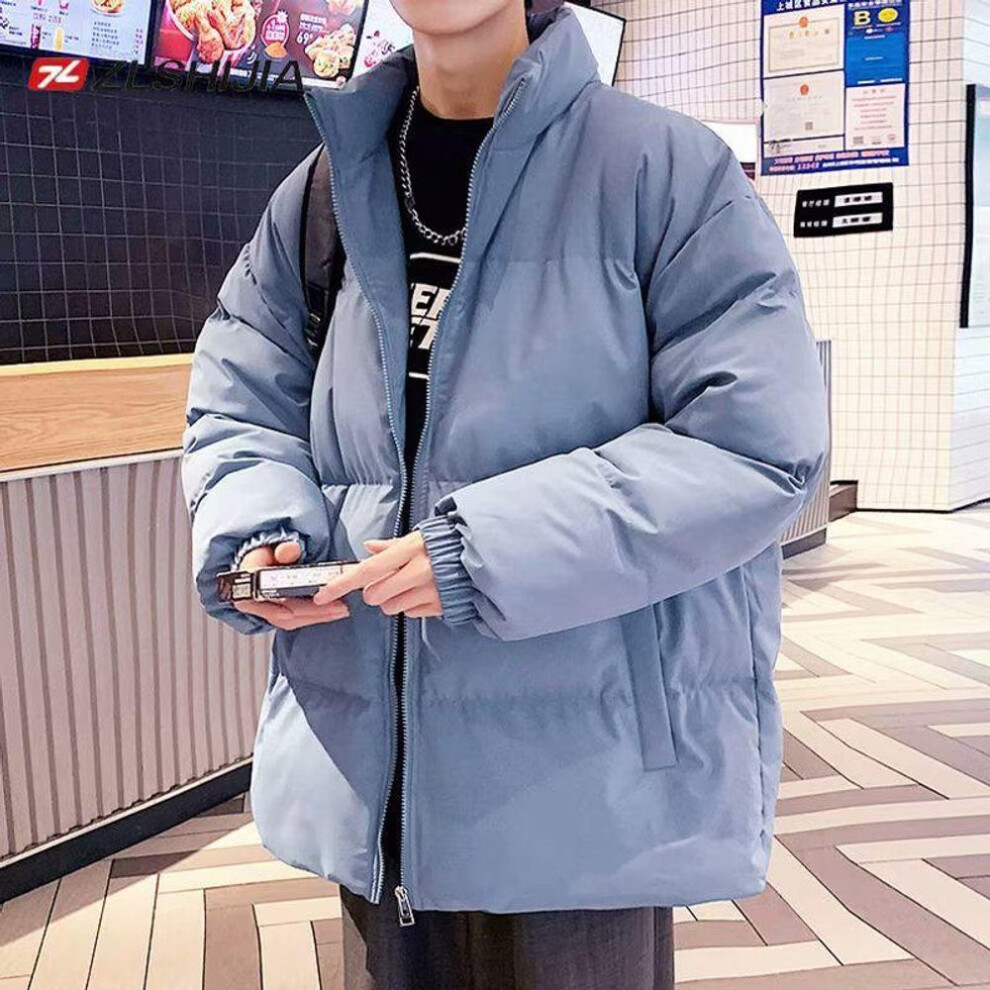 (blue, XL) Boys' 2024 Winter Cotton-padded Puffer Jacket - Thick, Warm & Stylish Sports Casual Design