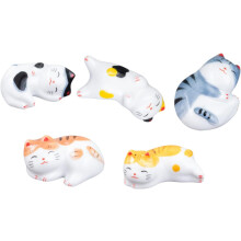 5 kpl Keraaminen Fortune Cat Chopsticck -tukipidike Syömäpuikot Tarjotin ruokailuvälineiden järjestäjä
