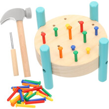 1 setti opettavainen puinen jyskyttävä työpöytä | Montessori Hammering
