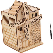 1 sarja puisia pulmaleikkileikkejä lapsille Windmill Music Box leikkikaluja