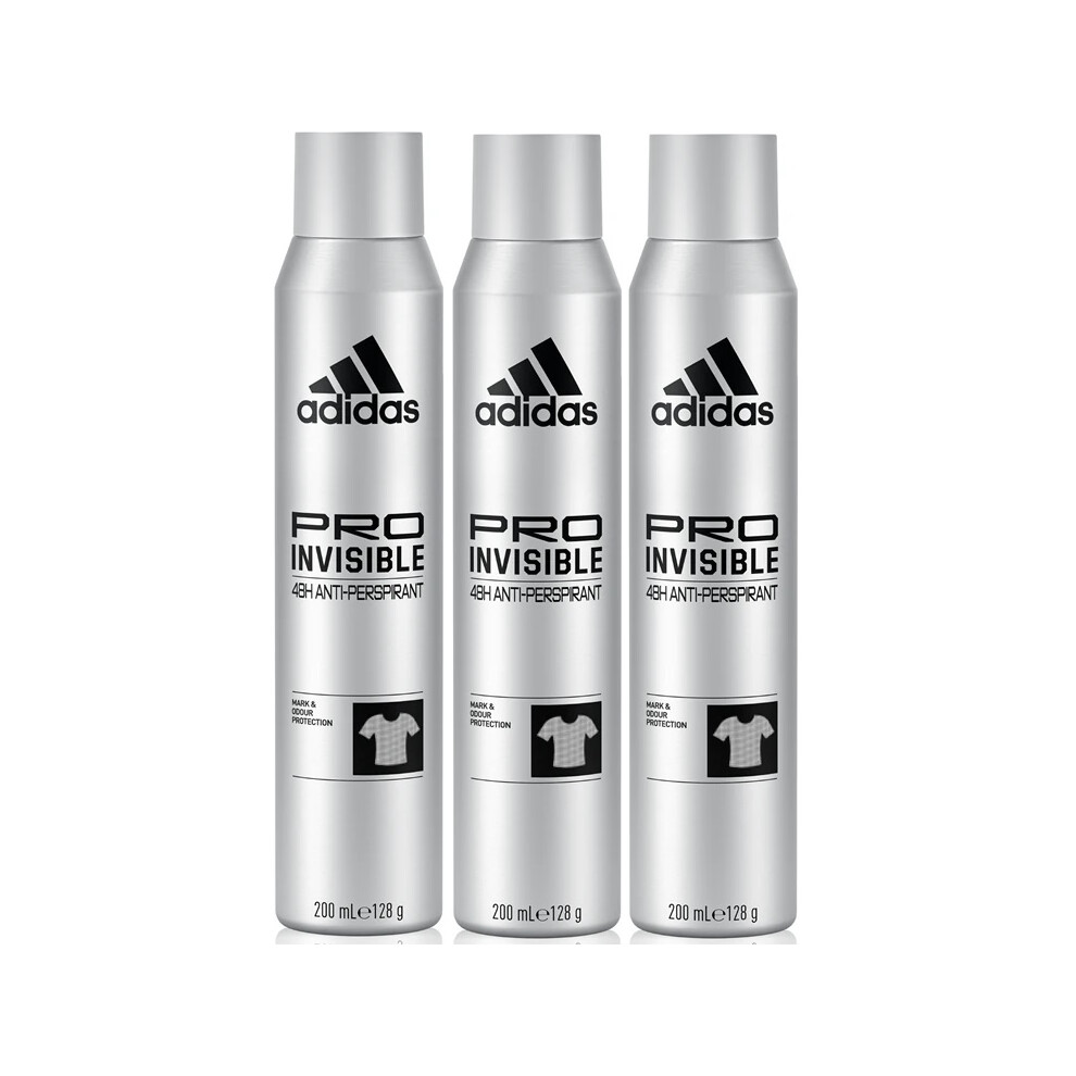 3 x Adidas 48H Anti Marks Antiperspirant  Spray 200ml - Pro Invisible-image-OPC-PGK22T9-NEW
