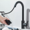 360° Kitchen Sink Mixer Taps Pull Out Spout Spray Head Single Lever 5