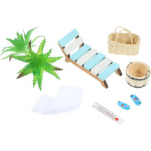 1 setti Doll House Beach Chair Camp Beachy Room Decor Coastal Decoration Kit