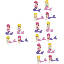 16 kpl Lovely Cake Topper Syntymäpäiväkakku Figuurijuhlakakun koristelu Merenneidon syntymäpäiväkakun koristelu