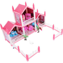 Tee itse pienoisnukkekotisarja Castle Model House Poikien ja tyttöjen leikkisetti Prinsessalinnan lelu, opettava palapeli