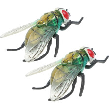 2-osaiset Fly Joke Lelut Muoviset hyönteismallit Halloween-juhliin, opettavaisia kepposia