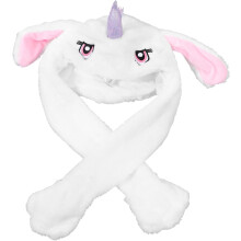 Ainutlaatuinen korvahyppäävä pehmo Unicorn Hat Cosplay-päähineet pojille ja tytöille syntymäpäiväjuhlahattu