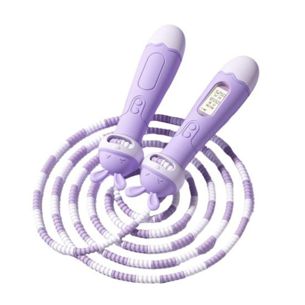 (purple) Jump Rope With Counter Length Adjustable Tangle-free Ergonomic Handle Skipping Rope Workout Fitness Equipment For Kids