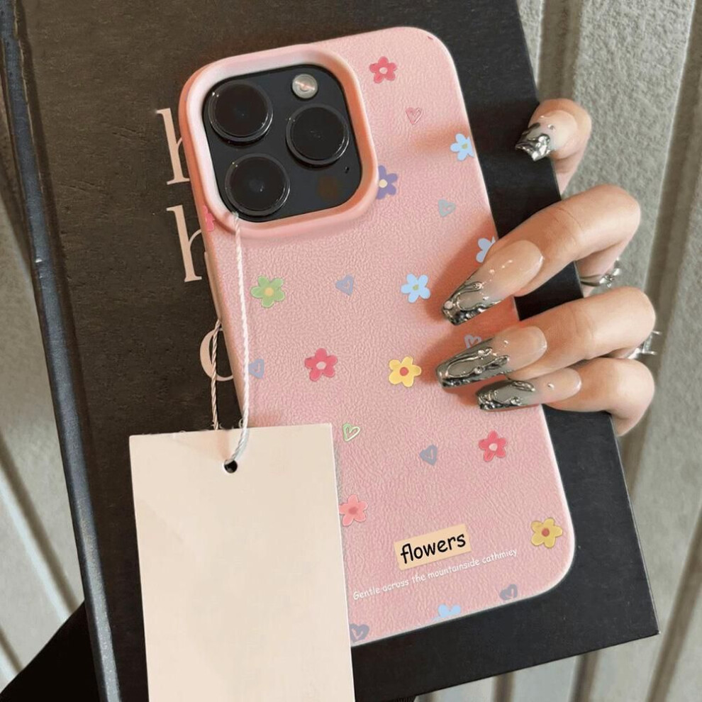(pink, iPhone 16) Phone Case for iPhone 11 13 XR XS Max case iPhone 12 14 15 16 Pro Max 12 Pro 15 Plus Leather Painted Waterproof Drop-proof and Wear-resistant Cartoon