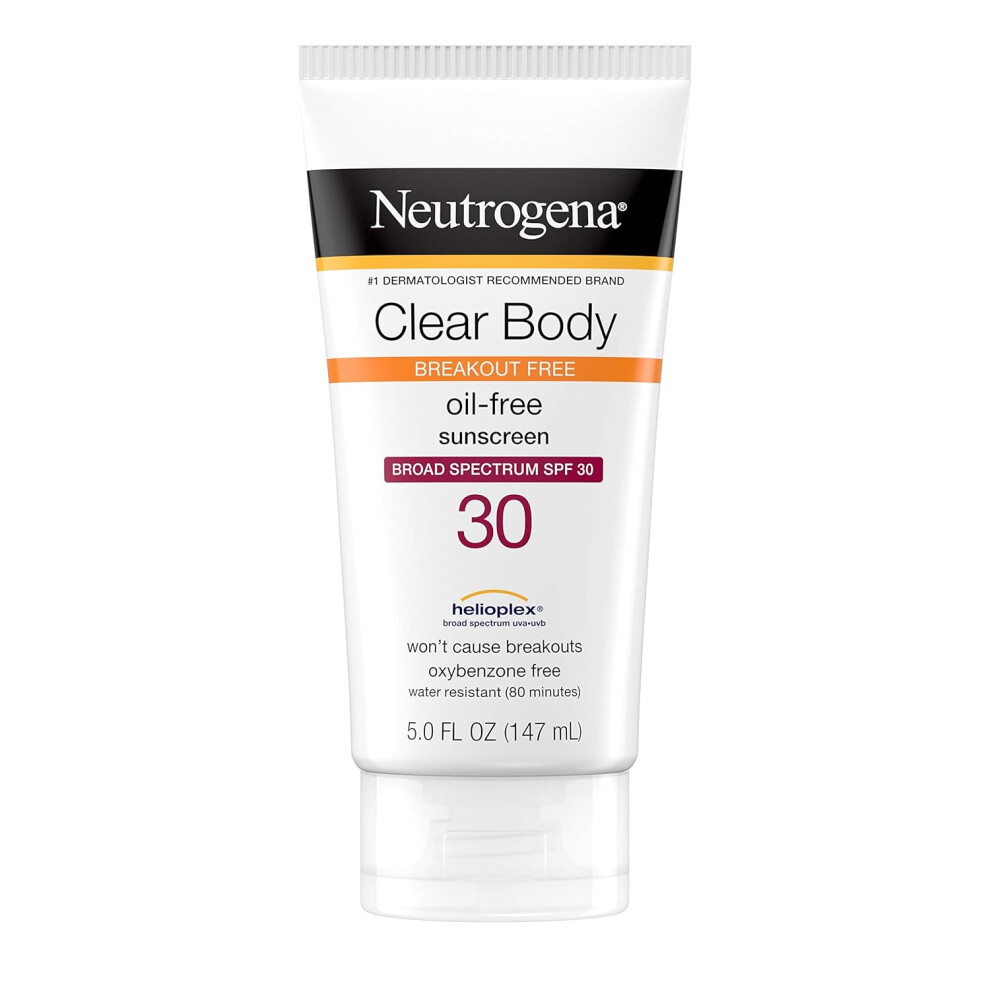 Neutrogena Clear Body Oil-Free Sunscreen SPF 30, 5 fl oz (147 ml) - Breakout Free