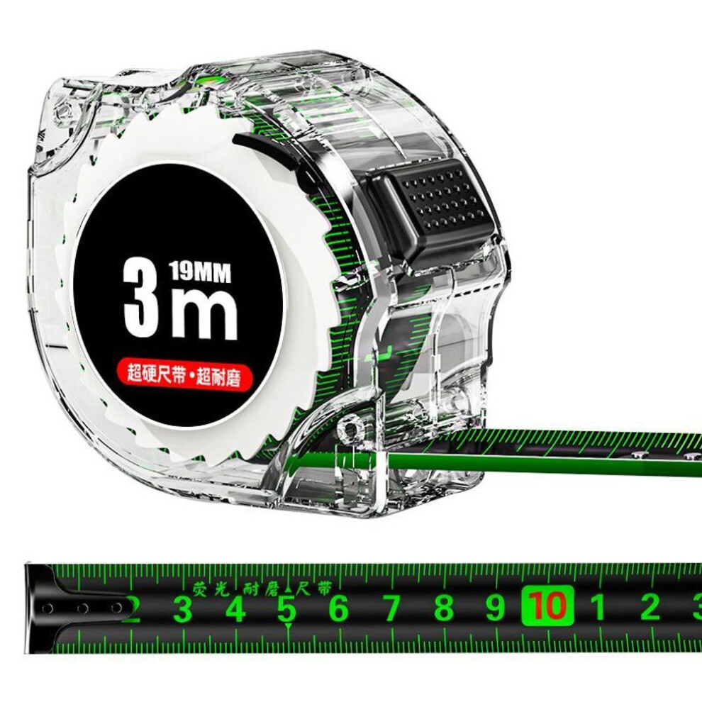 (green, 10mx25mm) Steel Tape Measure with Laser Inkjet and Widened Ruler