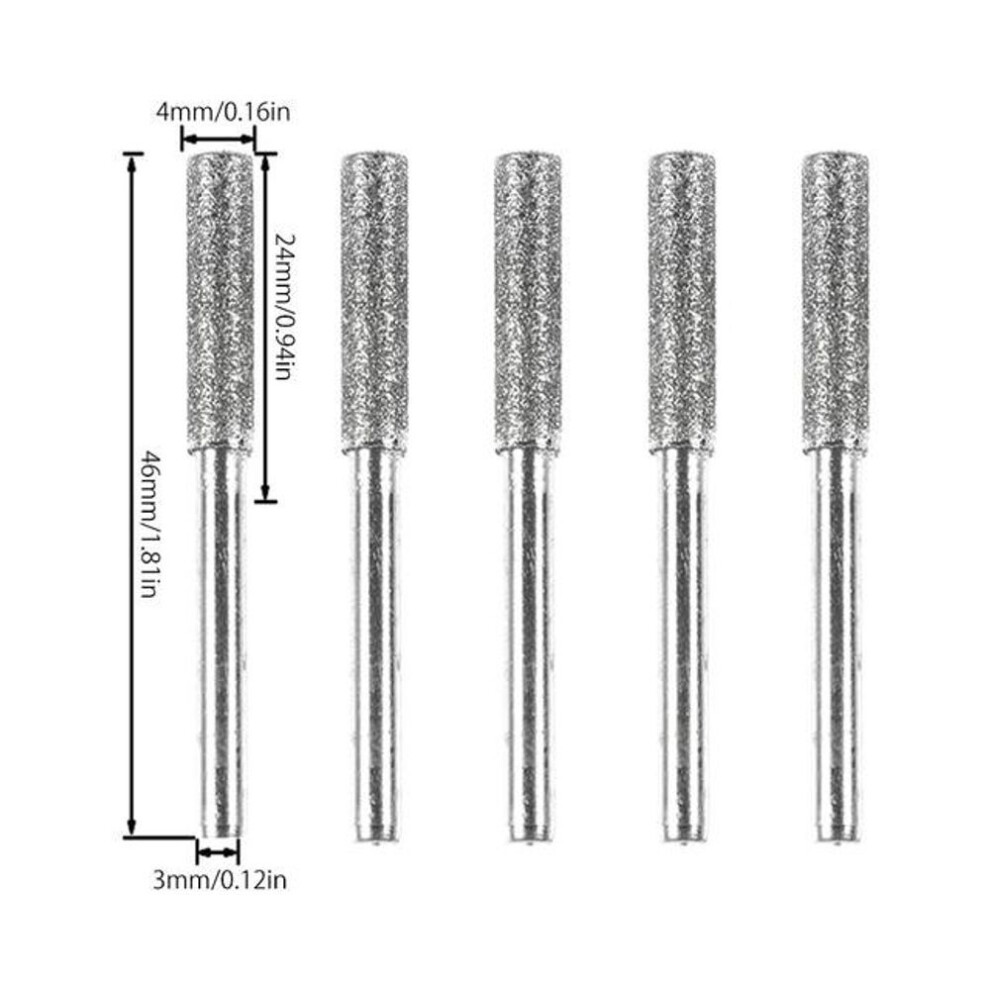 (5PCS 4.0mm) Diamond Burr Chainsaw Sharpening Tools