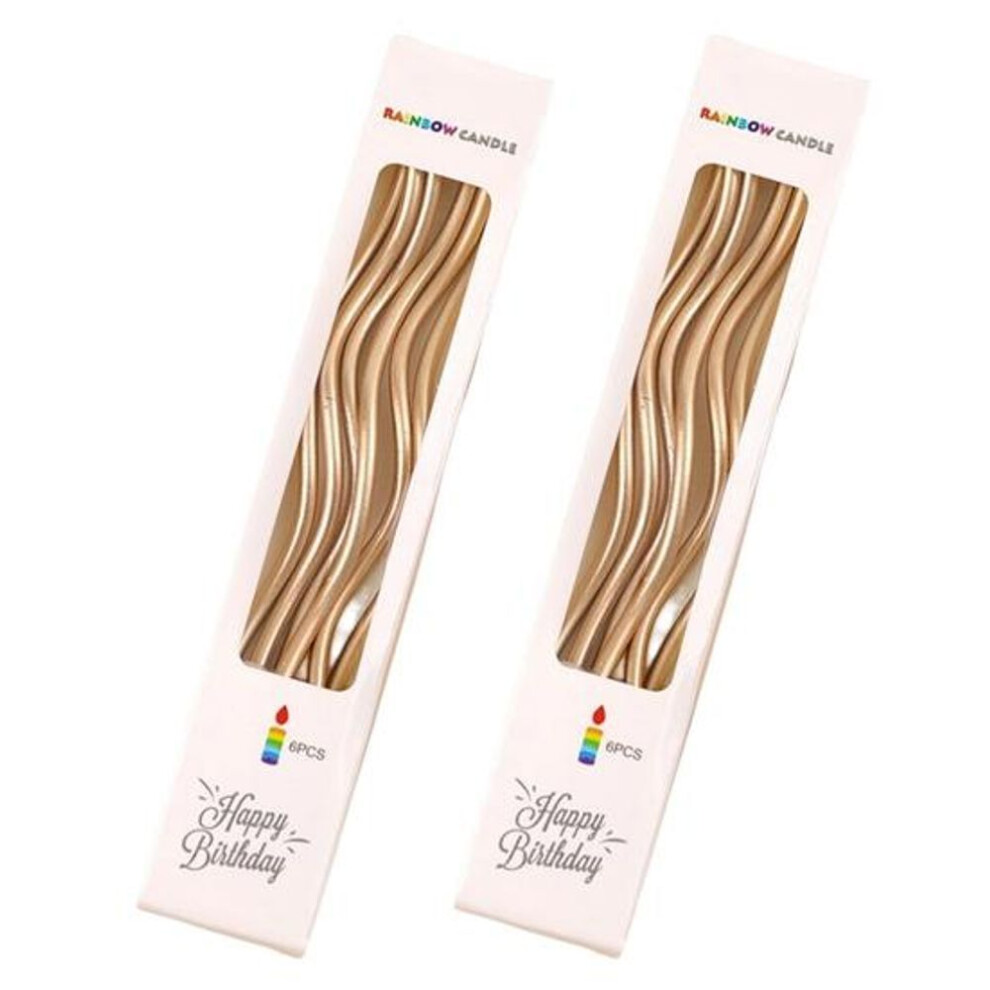 (champagne) Inflammable Threaded Spiral Candles