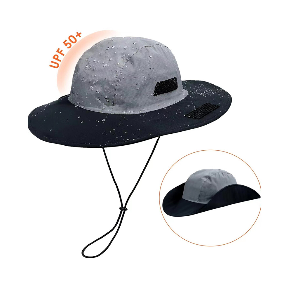 Gray mountaineering hat, highly waterproof and rainproof hat, fisherman hat, sun hat, windproof and breathable folding hat, sun hat
