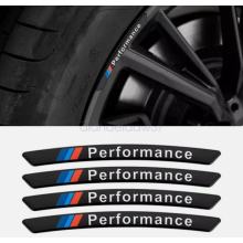 4Pcs Alloy M Performance Wheels Rim Sticker Set 90 x 7 mm for BMW Black