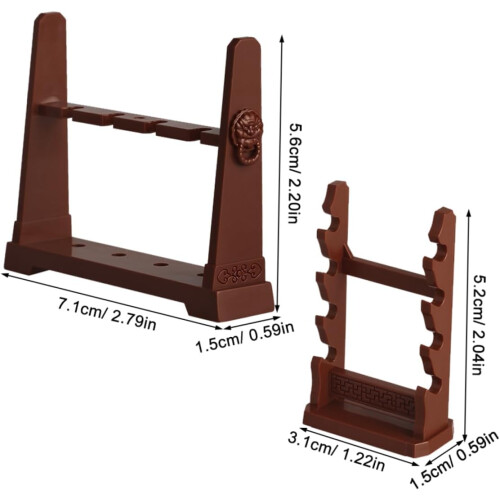 2pcs Model Display Stand Sword Stand Universal Holder for Sword Wand Display Holder Plastic Brown 1