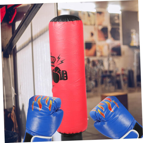 PU Boxing Gloves and Mitts with Flame Pattern Training Gloves f 2