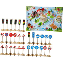 Wooden Traffic Sign for Early Learning Educational Plaything Street Road Signs for Cognitive Development and Parent Interaction