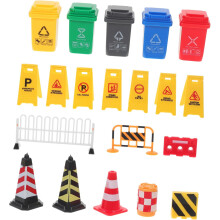 Set of Mini Roadblock Model Toys Children's Traffic Sign Educational Toy