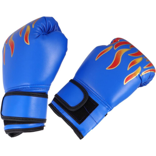 PU Boxing Gloves and Mitts with Flame Pattern Training Gloves 1