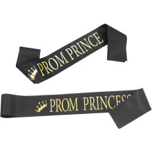 2pcs Prom Prince Sash Princess Sash Set Graduation Letter Sash for Graduation Ceremony