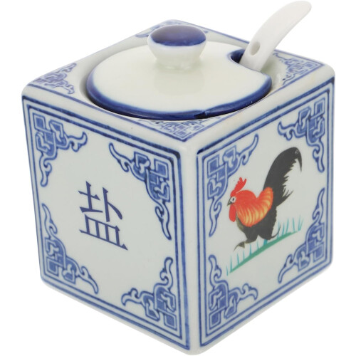 Salt Storage Jar for Kitchen Ceramic Jar Rooster Design I Am Willow Home Kitchenware