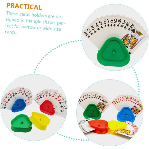 Board Game Elderly-friendly Card Holder for Playing Cards 4 Pack Stands Stable Grip 1