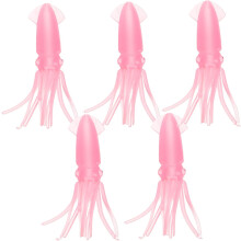 Simulation Fishing Lure Kit 5pcs Mixed Colors Artificial Baits for Soft Squid Lures Night Fishing