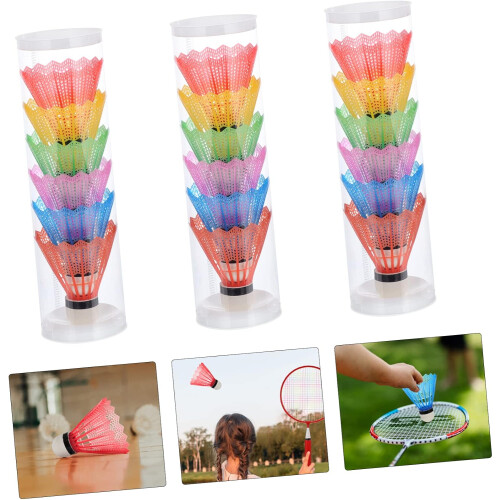 Badminton Training Tool 18pcs Colored Badminton Shuttlecocks Exercise Badminton Badminton 2