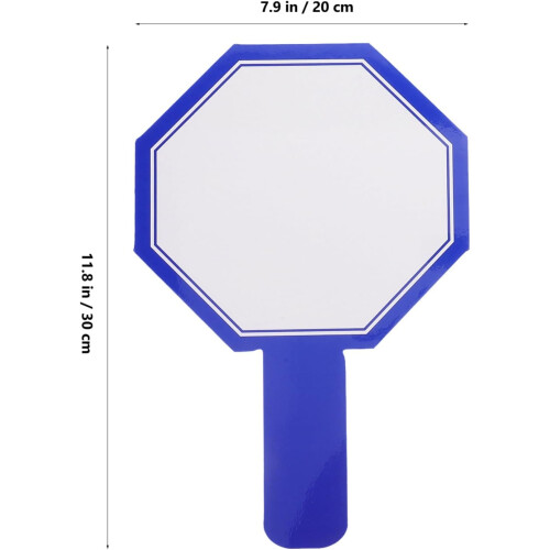 Erasable Whiteboard Paddle Handle 2pcs Blue Handheld Scoreboard for Classroom 1