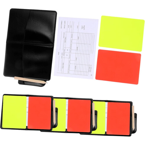 Professional Soccer Referee Kit 4pcs Multi-functional Referee Cards with Referee Wallet