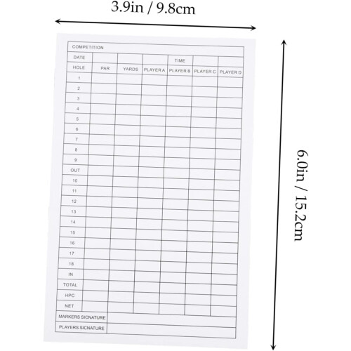 12PCS Golf Score Card Stats Score Cards 2