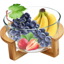 2500ml Glass Salad Bowl with Stand Heat Resistant Fruit or Salad Bowl Microwave Safe Serving Bowl for Kitchen/Dining