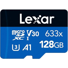 Lexar 633x 128GB Micro SD Card, microSDXC UHS-I Card + SD Adapter, microSD Memory Card up to 100MB/s Read, A1, Class 10