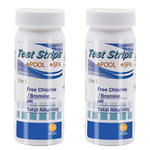 100PCS 3-in-1 Pool Test Strips for pH, Chlorine & Alkalinity
