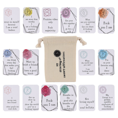 16pcs Funny Affirmation Cards Gift Set with Positive Swears