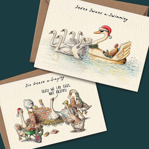 12-Pack Funny Christmas Cards Set with Envelopes 1