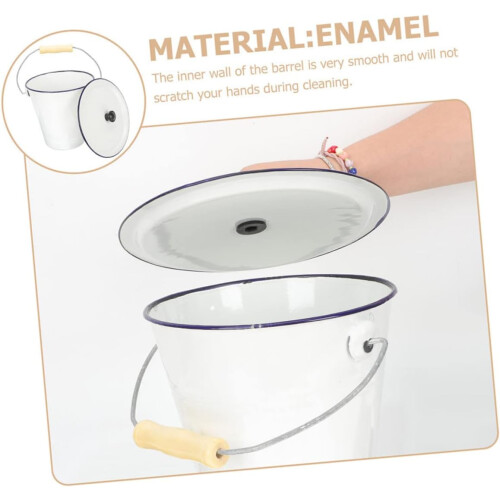 Retro Emaille Milcheimer Deckel Gips Eimer Deckel Heavy Duty Eimer Milch Lagerung Kann Metall Eimer 1