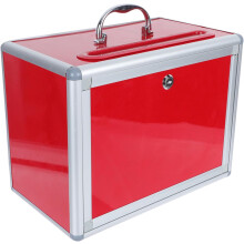 Multifunktionale jährliche Wahlurne für geheime Abstimmungen, Behälter für Vorschlagsbriefe, robuster Aluminium-Kunststoff, Farbe: Rot