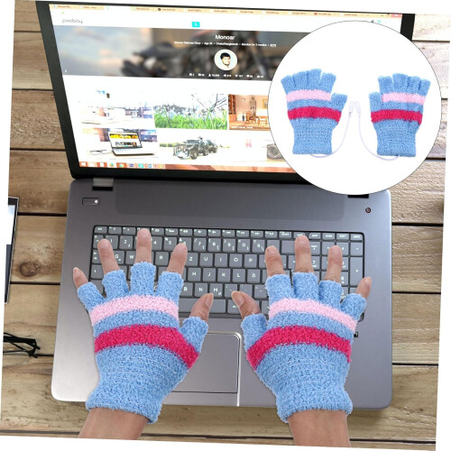 USB-Wärmer-Fäustlinge USB-beheizte Handschuhe Computer-Schreibhandschuhe 1 Paar USB-Handschuh 2