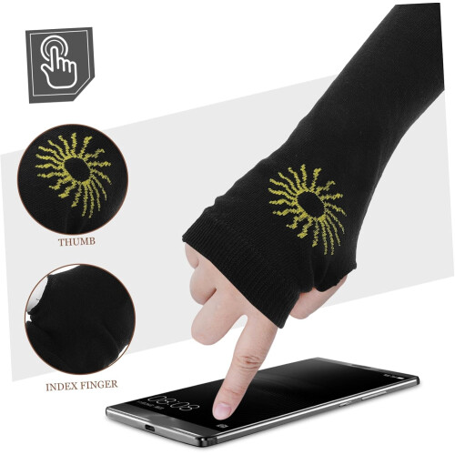 2 Paar Ninja Handschuhe Schwarze Handschuhe Handwärmer Armstulpen 2