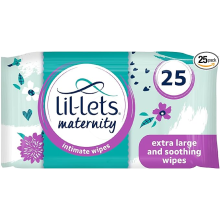Lil-Lets Maternity Intimate Wipes, 1 Pack of 25 Wipes (25 Count), Extra Large, Biodegradable Wipes, For Pre & Post Birt