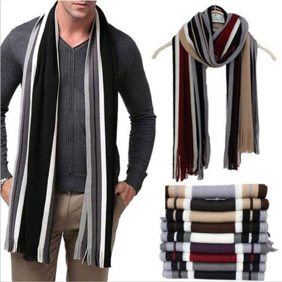 (purple) Winter Men Fashion Casual Shawl Wrap Muffler Scarf Assorted Color Scarves Warm